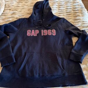 GAP Navy Pullover Hoodie with Red Logo